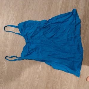 Blue Swiss dot Arizona sleeveless top size XL